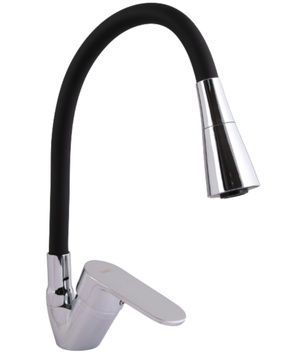Змішувач для кухні Lidz Tani 008F3 з гнучким виливом Black/Chrome LDTAN008F3BCR39484 - LDTAN008F3BCR39484