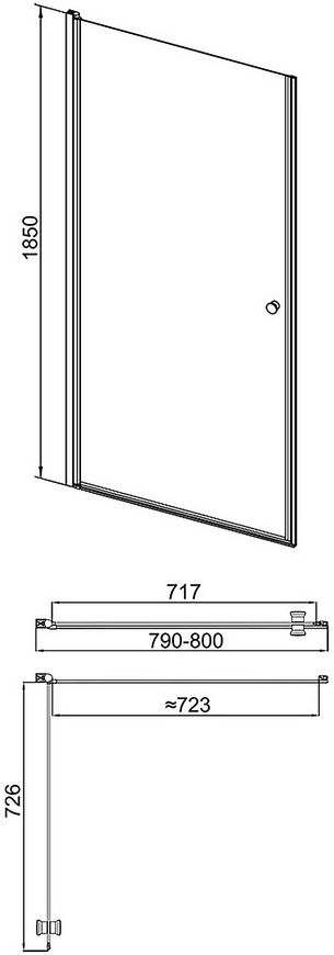 Душевые двери в нишу QTAP PRESTO CRM208.P5 80x185, стекло Pear 5 мм, распашные - PRECRM208P5