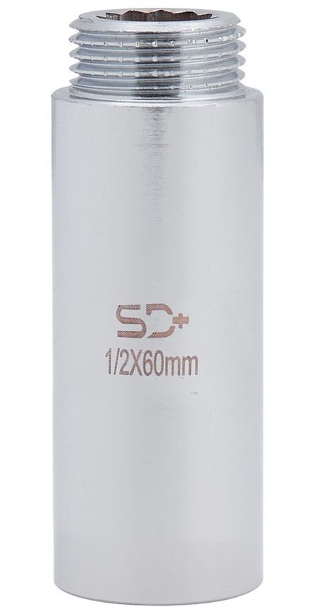 Удлинитель латунный хромированный SD Plus 1/2"НРх1/2"ВР длина 60 мм SD1301560
