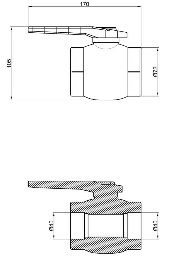 Кран кульовий PPR THERMO ALLIANCE 40 - DSW117