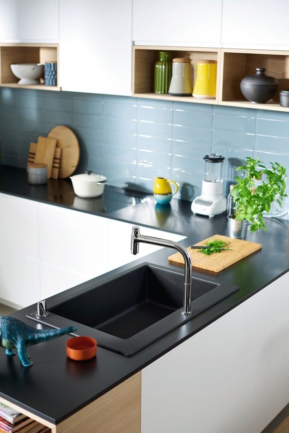 Кухонная мойка HANSGROHE S510-F660 77х51 черный графит 43313170 - 43313170