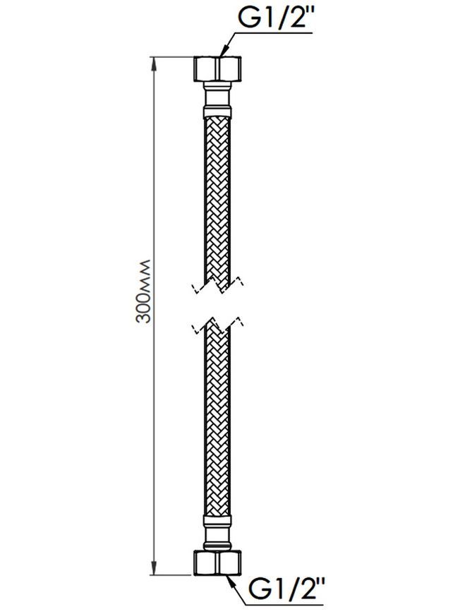 Шланг для подключения воды Thermo Alliance Standart 30 см Nylon 1/2"x1/2" ВВ TAS387W30