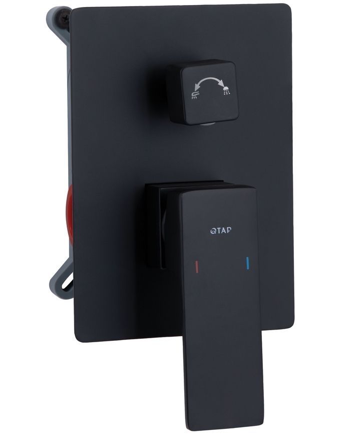Душова система Qtap Gemini прихованого монтажу на два споживача Black Matt QTGEM113BLM45697 - QTGEM113BLM45697