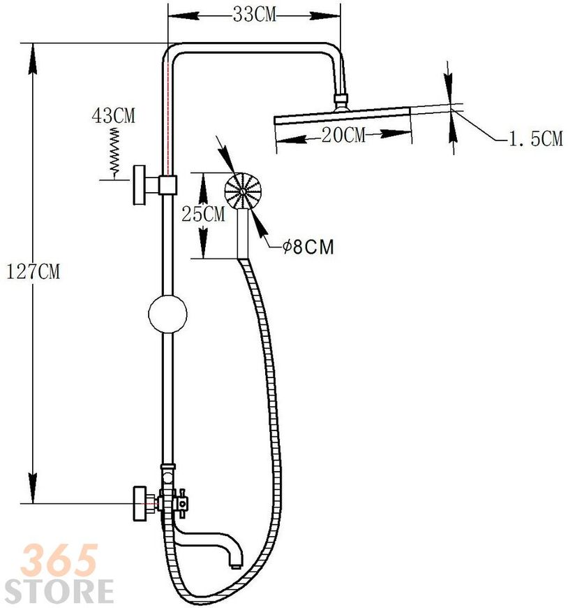 Душова система POTATO P3564 з змішувачем - POTP3564