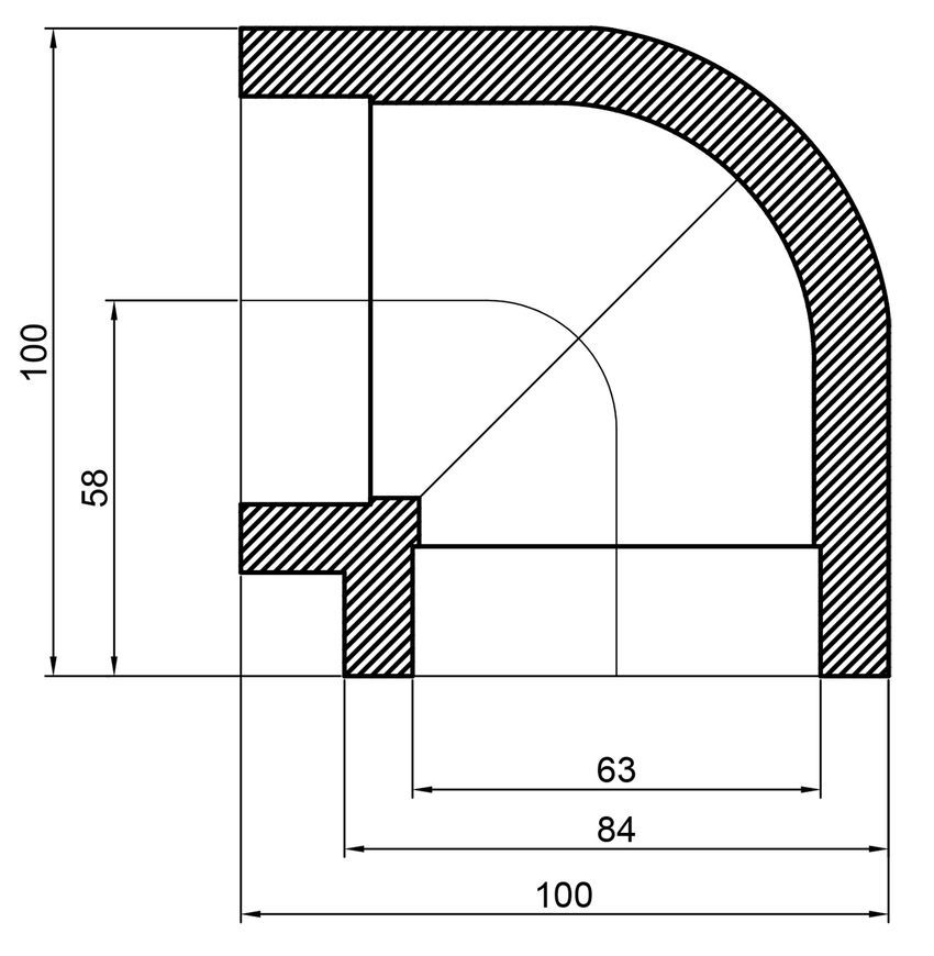 Уголок PPR THERMO ALLIANCE 63, 90&deg; - DSE006