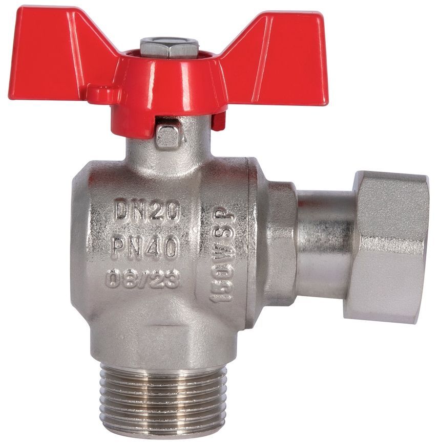Кран шаровой с накидной гайкой SD FORTE 3/4" ВН для воды угловой SF224W20