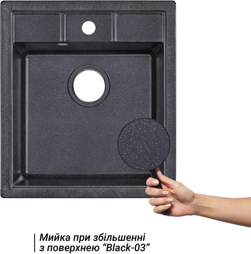 Кухонная мойка LIDZ 460х515/200 BLA-03 (LIDZBLA03460515200) - LIDZBLA03460515200