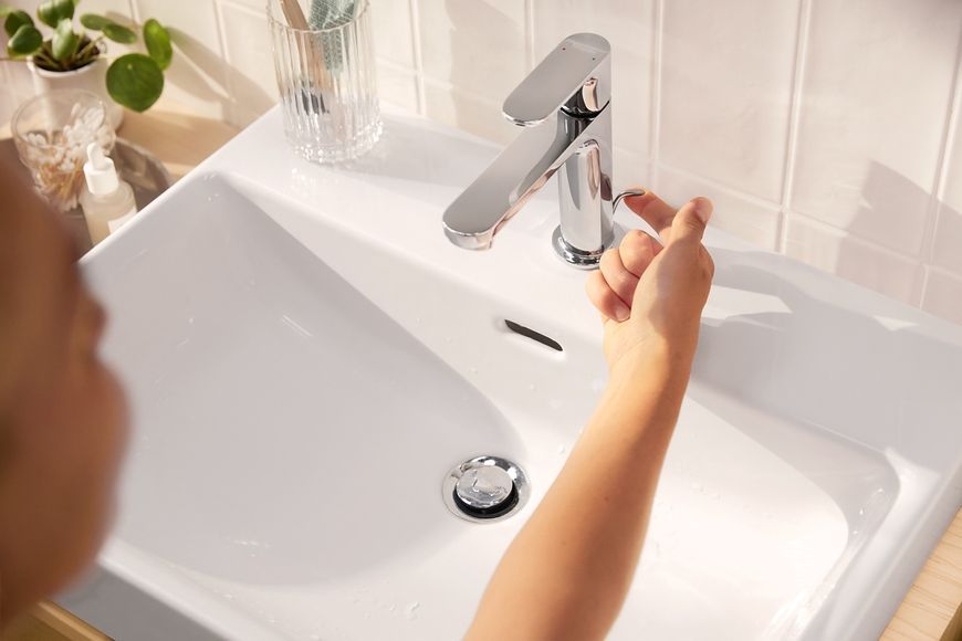Смеситель для раковины HANSGROHE Rebris S 110 хром 72517000 с донным клапаном - 72517000