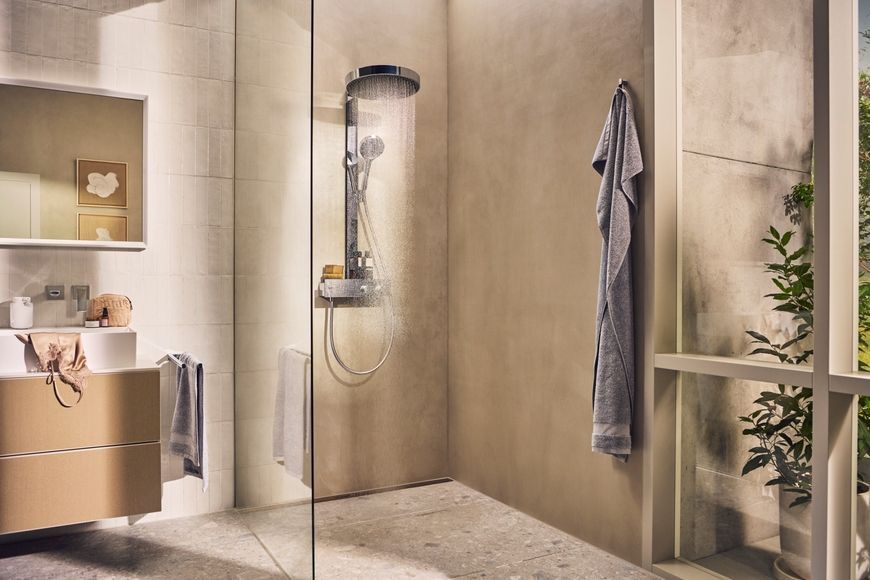 Душевая система HANSGROHE Rainfinity Showerpipe 360 1jet с термостатом ShowerTablet 350 Chrome 26853000 хром - 26853000