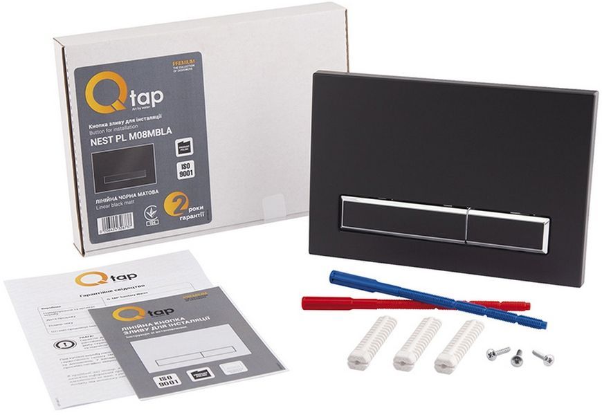 Набор QTAP инсталляция 3 в 1 Nest QT0133M425 с панелью смыва линейной QT0111M08V1091MB + унитаз с сиденьем Robin QT1333046ENRMB - QT044RO36908