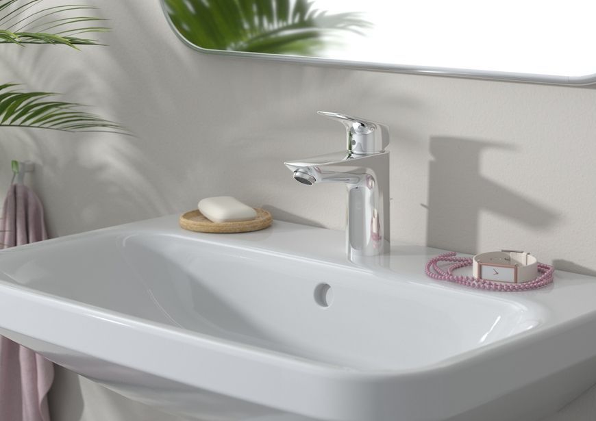 Змішувач для раковини HANSGROHE Logis 100 CoolStart 2 flow хром 71105000 з донним клапаном - 71105000