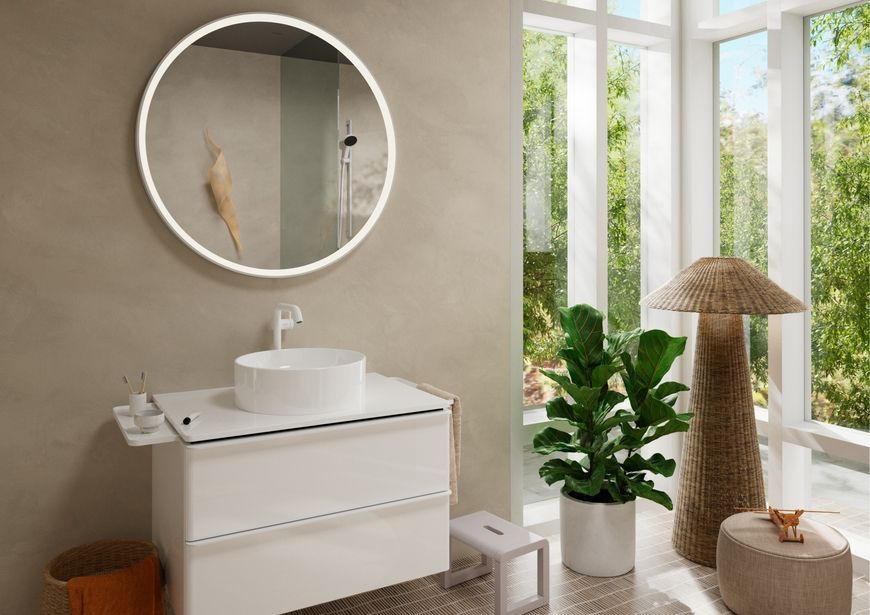 Смеситель для раковины HANSGROHE Tecturis S 240 Fine CoolStart EcoSmart+ Matt White 73370700 белый с донным клапаном - 73370700
