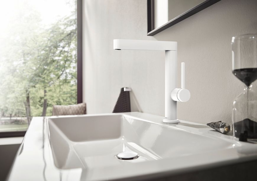 Змішувач для раковини HANSGROHE Finoris 230 Matt White 76060700 білий матовий з донним клапаном push-open - 76060700