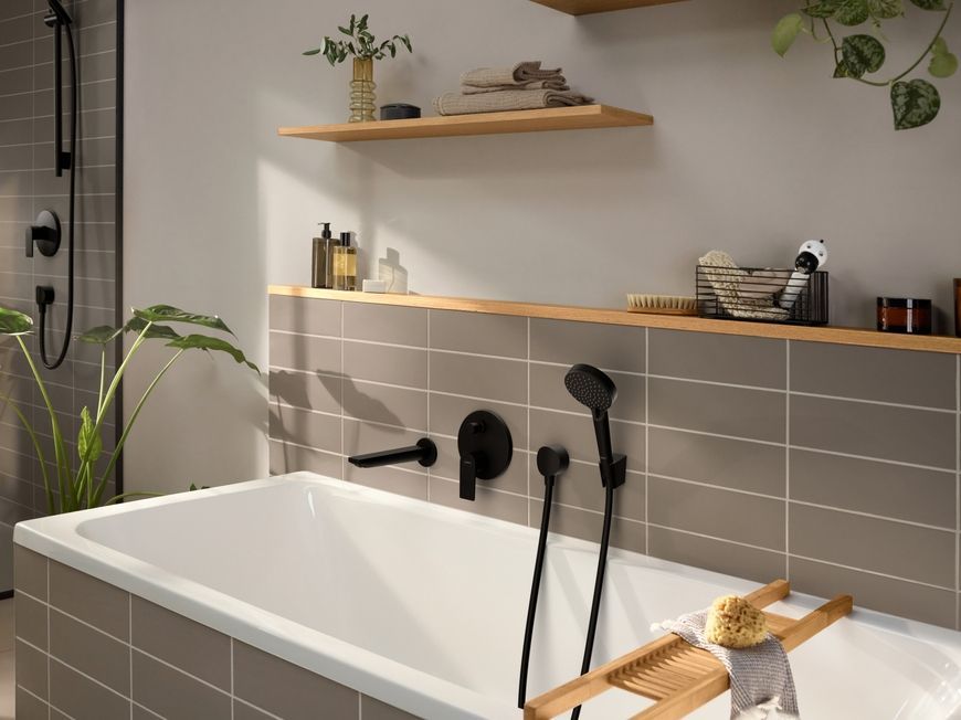 Смеситель для ванны HANSGROHE Rebris E скрытого монтажа черный матовый 72468670 - 72468670