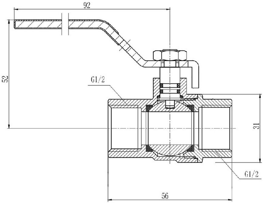Кран кульовий SD Forte 1/2" ВР для газа (важіль) латунь SF600G15