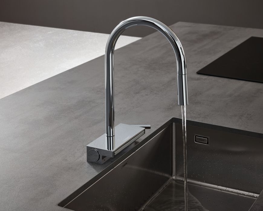 Смеситель для кухонной мойки HANSGROHE Aquno Select M81 170 3jet с вытяжным изливом Sbox 73831000 хром - 73831000