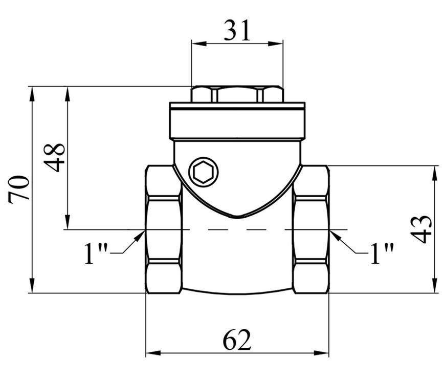 Лепестковый обратный клапан Karro 1" ВР KR107/3 латунный CV010054 - KR107/3