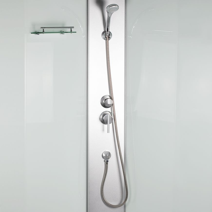 Душевой бокс TANI SB90x90.SAT.LOW.FR низкий поддон, стекло Frost 4 мм, стенки WHI LTSB9090SATLOWFR - LTSB9090SATLOWFR