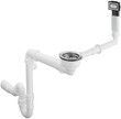 Сифон для композитной мойки на одну чашу HANSGROHE D16-10 с переливом Chrome 43927000