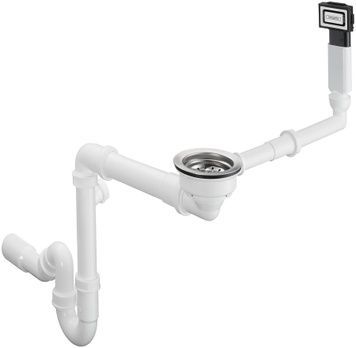 Сифон для композитної мийки на одну чашу HANSGROHE D16-10 з переливом Chrome 43927000