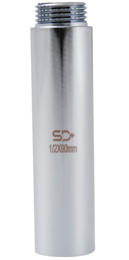 Удлинитель латунный хромированный SD Plus 1/2"НРх1/2"ВР длина 90 мм SD1301590