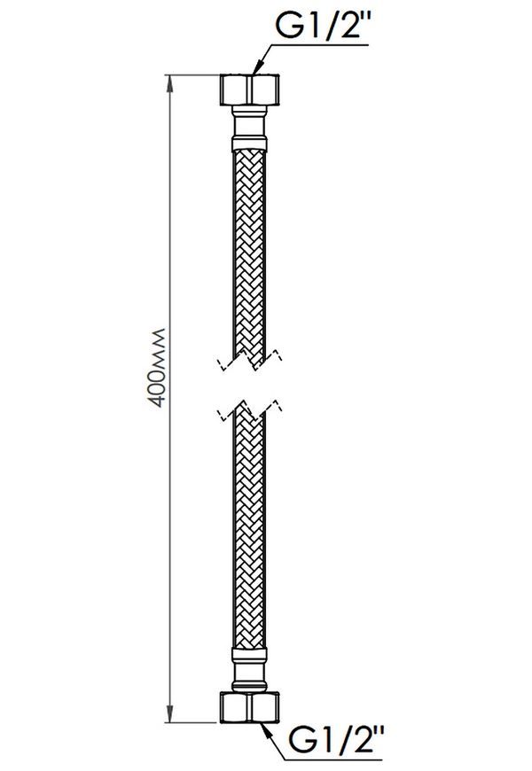 Шланг для подключения воды Thermo Alliance Standart 40 см Nylon 1/2"x1/2" ВВ TAS387W40