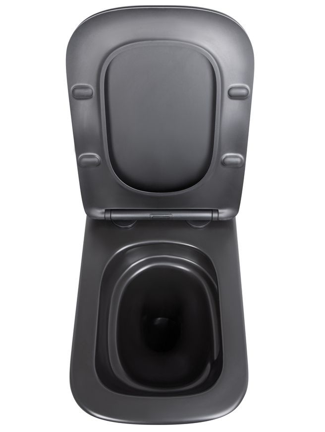 Унітаз підвісний Qtap Tern New Ultra Quiet сидіння Slim Duroplast/Soft-close/Quick relase чорний QT17332303ASMB - QT17332303ASMB