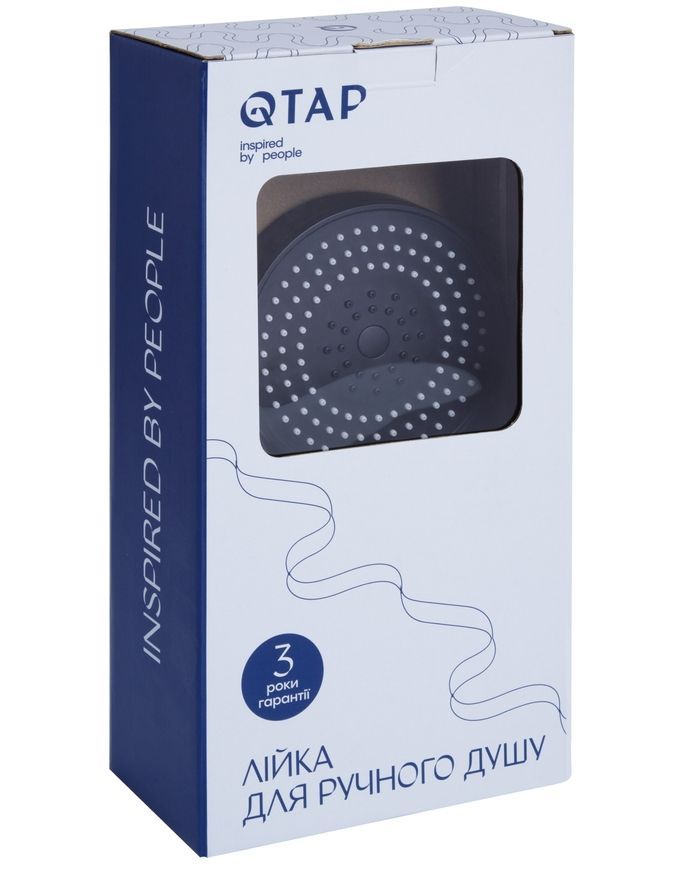 Лійка для ручного душу Qtap Rucni кругла 120 мм Black Matt QTRUC125BLM45951 - QTRUC125BLM45951