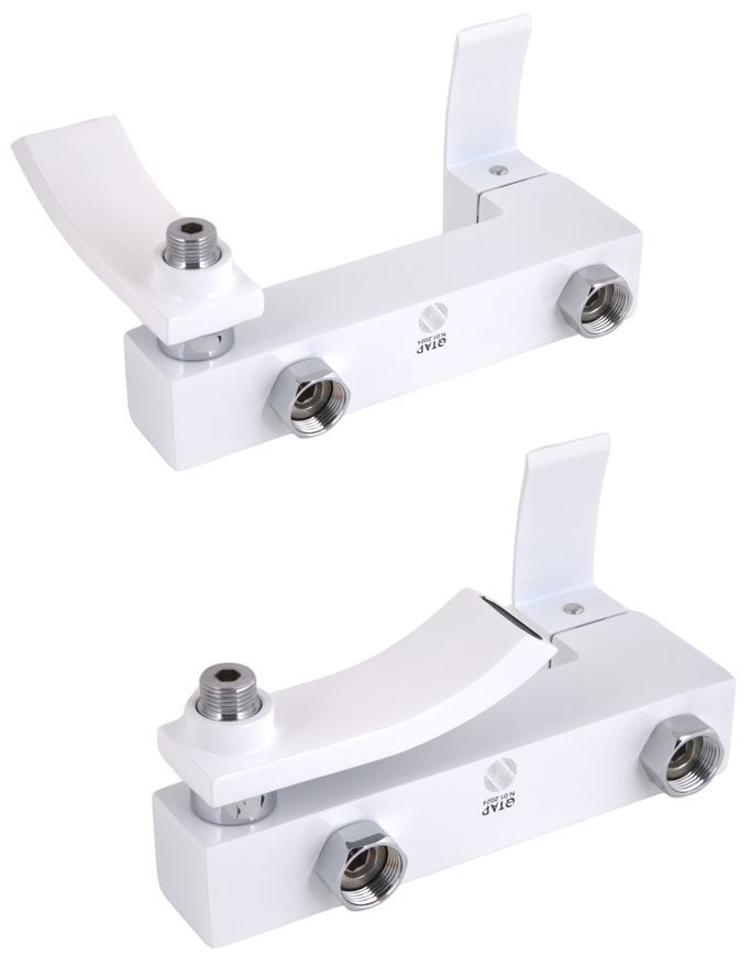 Змішувач для ванни Qtap Swan Cascada з поворотним виливом та душовим гарнітуром QTSWA260CRW45569 Chrome/White - QTSWA260CRW45569