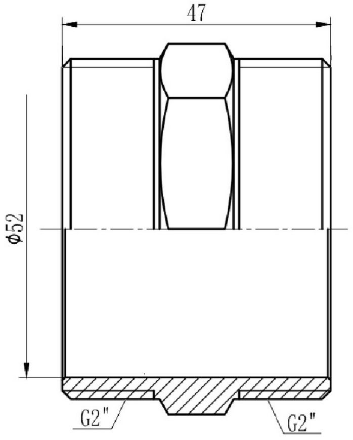Ниппель латунный Thermo Alliance Forte 2"х2" НР равнопроходный никелированный SF35850