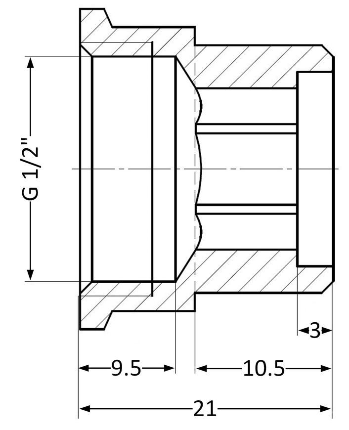 Удлинитель латунный Thermo Alliance Standart 1/2" ВРх1/2" НР, 10 мм SD4221510