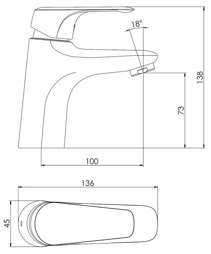 Змішувач для умивальника Imprese Orlik f03509401CA хром 35 мм - f03509401CA