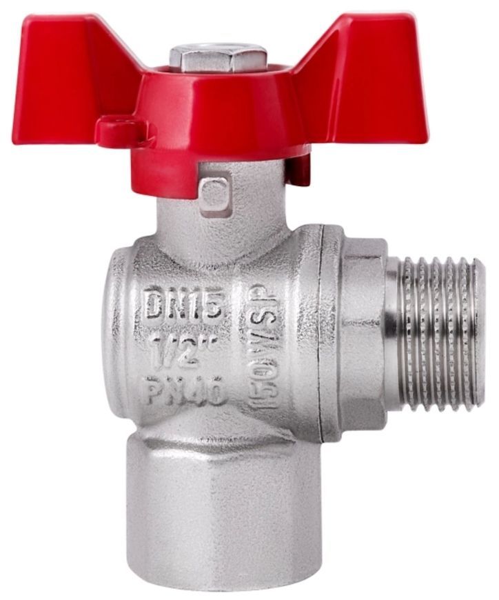 Кран шаровой SD FORTE 1/2" ВН для воды угловой (бабочка) SF267W15 - SF267W15