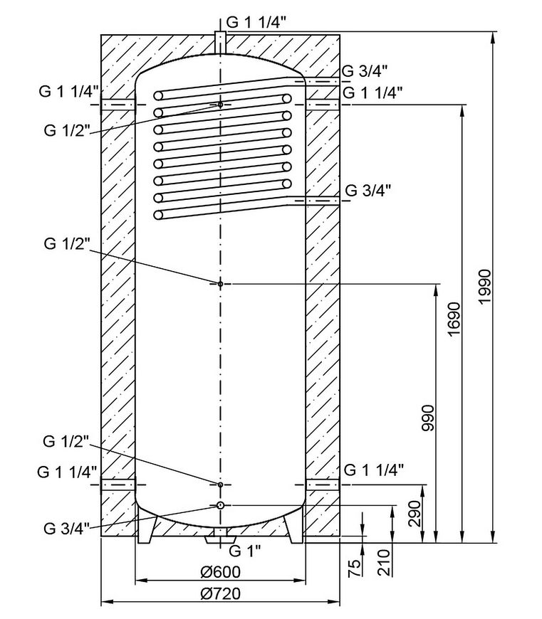Теплоаккумулятор THERMO ALLIANCE TAI-10 500 1,4м2 60мм (479л.) - SD00044720