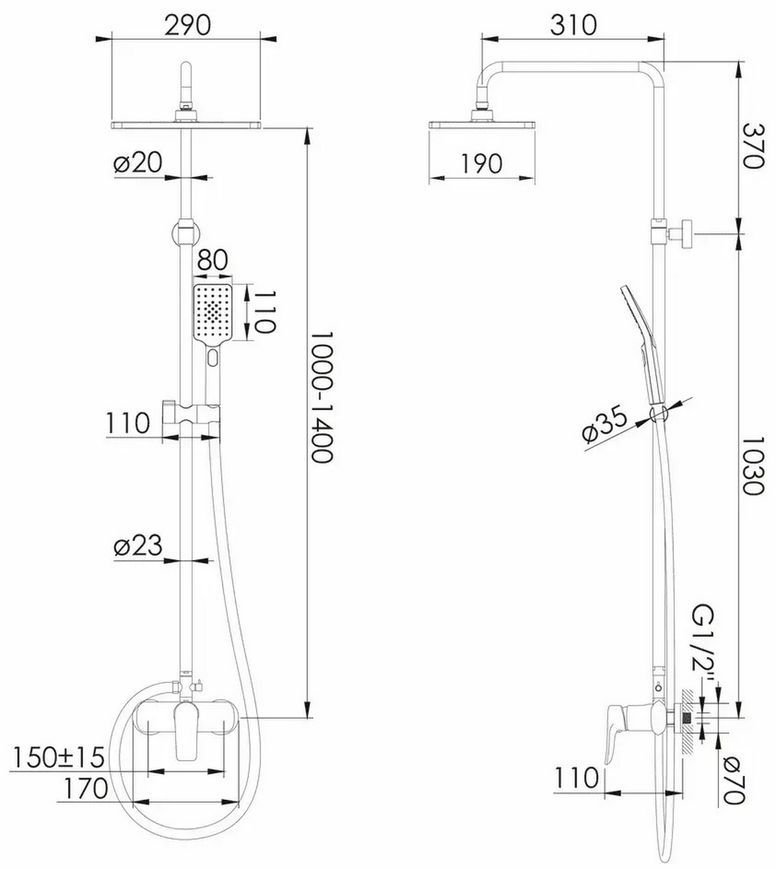 Душевая система IMPRESE MODUS f03008201SS хром - f03008201SS