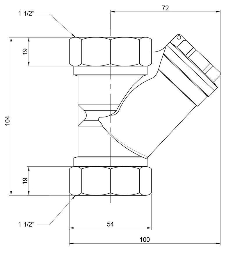 Фильтр грубой очистки воды (косой) SD Forte 1 1/2" латунь SF124W40 - SF124W40