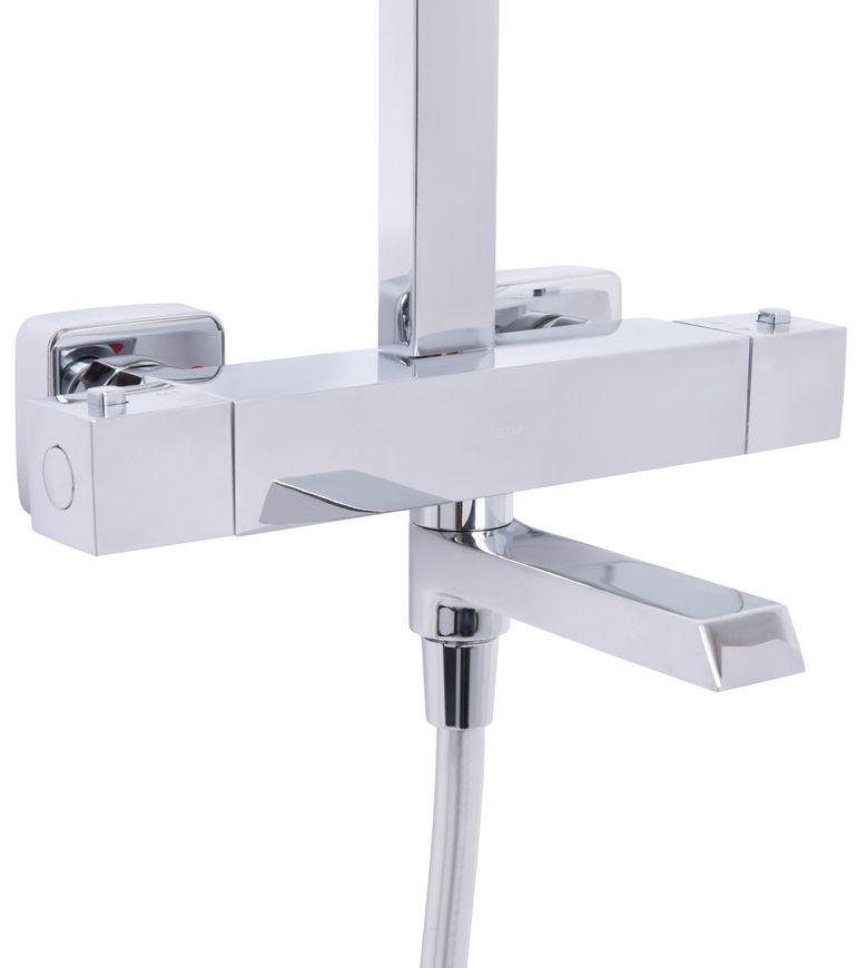 Душова система термостатична Qtap Swan Cascada з поворотним виливом Chrome QTSWA112CRM45902 - QTSWA112CRM45902