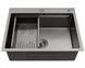 Кухонная мойка Kroner KRP Schwarze 6350HM PVD с смесителем и дозатором CVS30124 KRS6350HMPVDSCH035PVDSPSCH049 - KRS6350HMPVDSCH035PVDSPSCH049 - 4