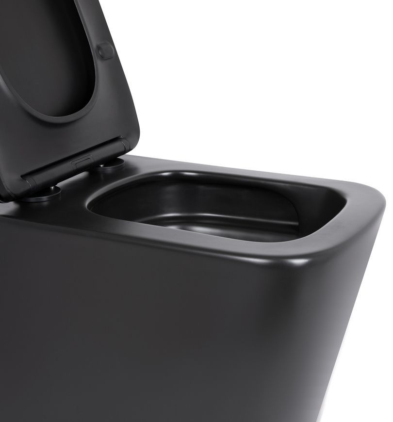 Унітаз підвісний Qtap Tern New Ultra Quiet сидіння Slim Duroplast/Soft-close/Quick relase чорний QT17332303ASMB - QT17332303ASMB