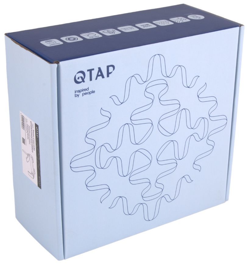 Змішувач для ванни Qtap Swan Cascada з поворотним виливом та душовим гарнітуром QTSWA260CRW45569 Chrome/White - QTSWA260CRW45569