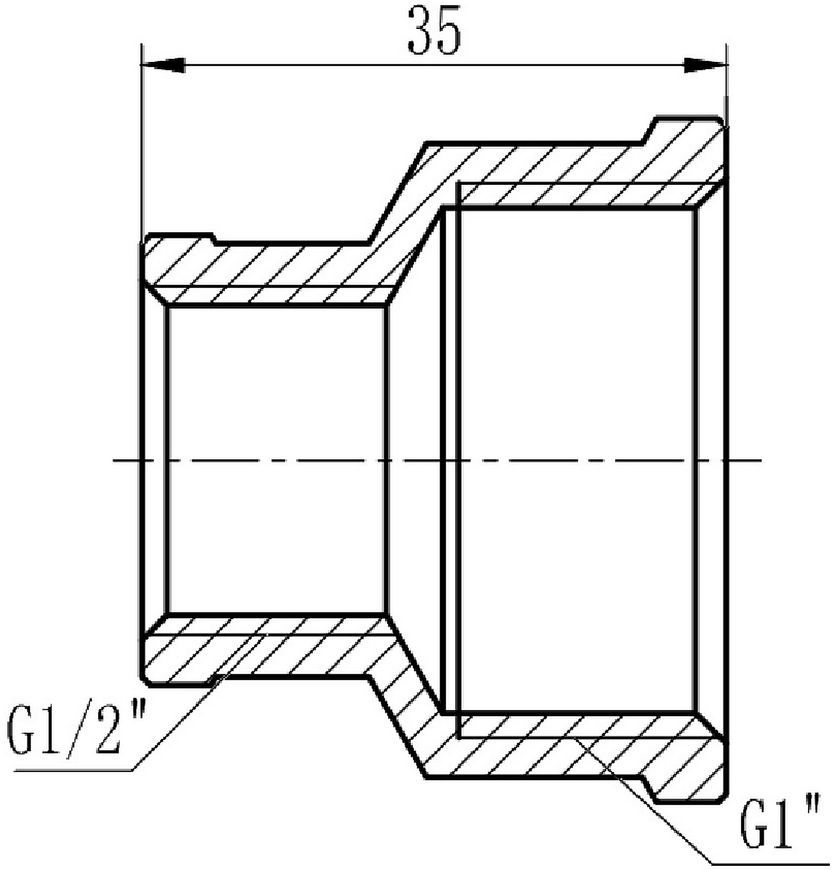 Муфта латунна SD Forte 1"х1/2" редукційна нікельована SF3572515