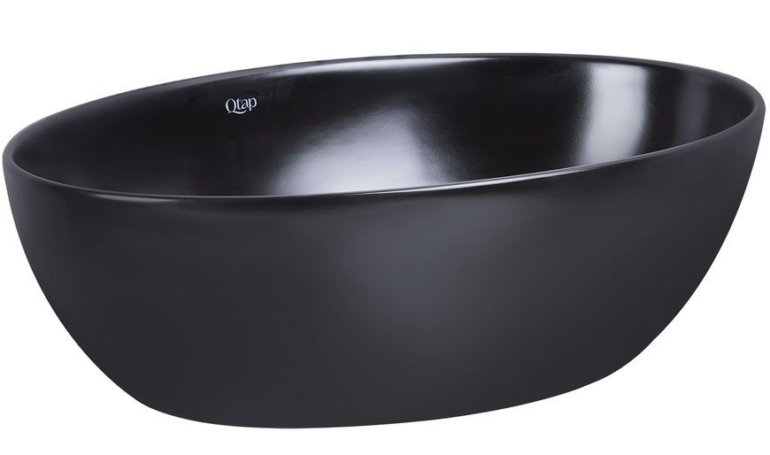 Раковина-чаша QTAP Leo 450х305х160 Matt black з донним клапаном QT1111A052MB - QT1111A052MB