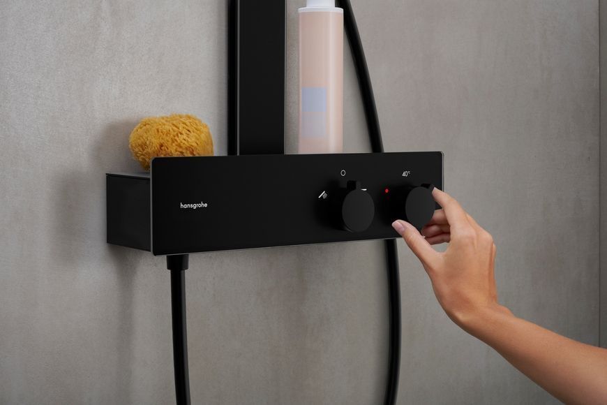 Душова система HANSGROHE Rainfinity Showerpipe 360 1jet з термостатом ShowerTablet 350 Matt Black 26853670 чорна матова - 26853670