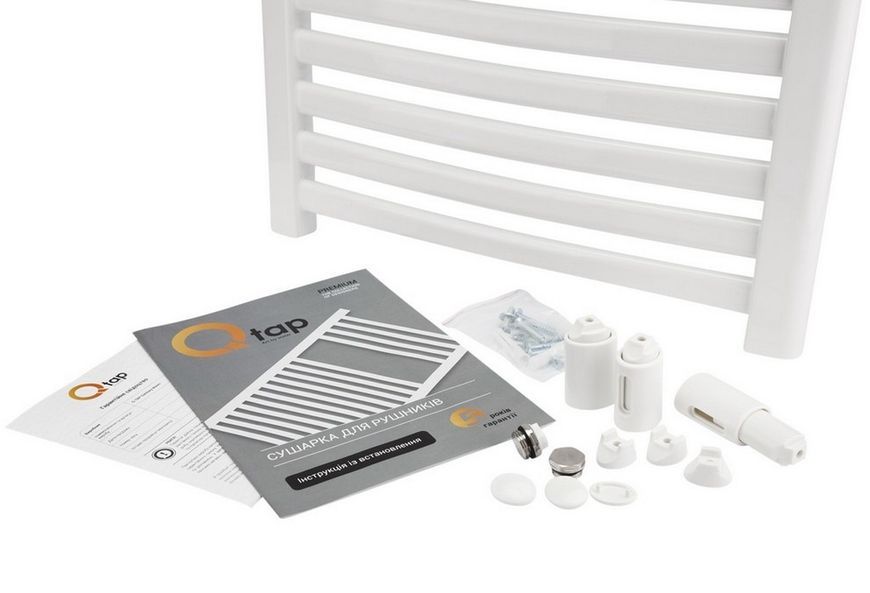 Полотенцесушитель водяной QTAP Dias (WHI) P21 1200x600 HY белый - QTDIASWHIP211200600HY