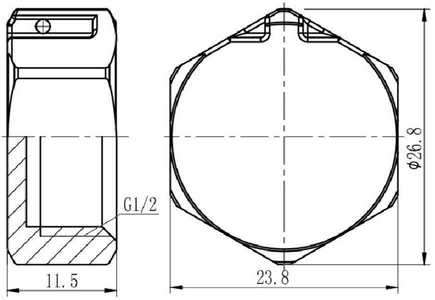 Заглушка латунна SD Forte 1/2" ВР хромована SF352H15