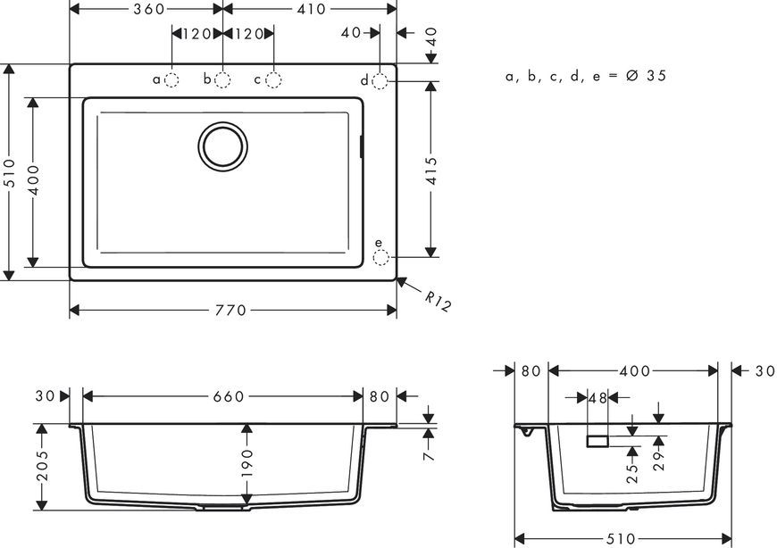 Кухонна мийка HANSGROHE S510-F660 77х51 Stonegrey сірий камінь 43313290 - 43313290