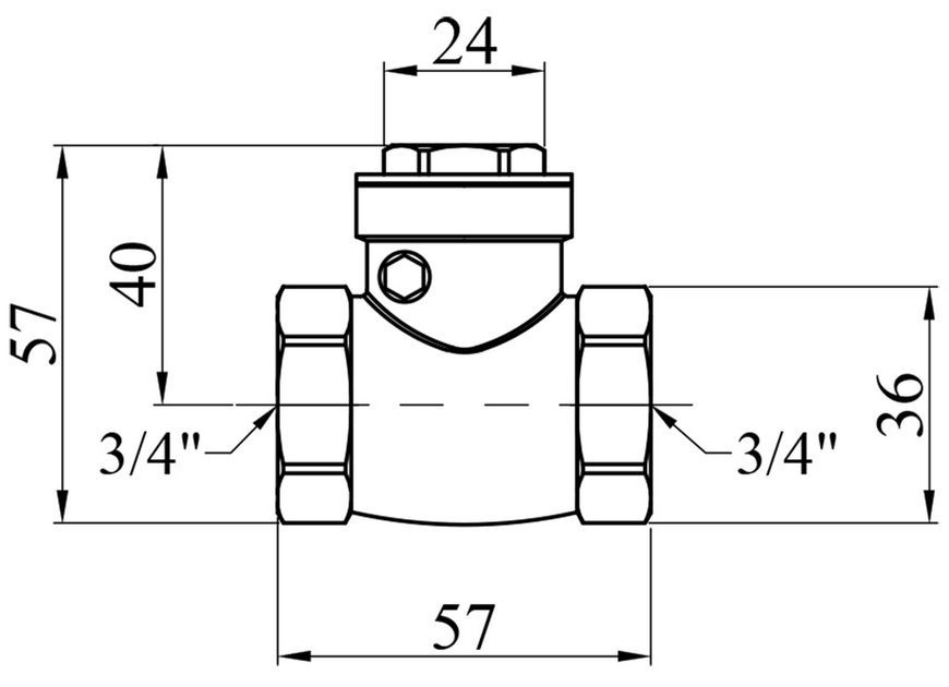 Пелюстковий зворотний клапан Karro 3/4" ВР KR107/2 латунний CV008801 - KR107/2