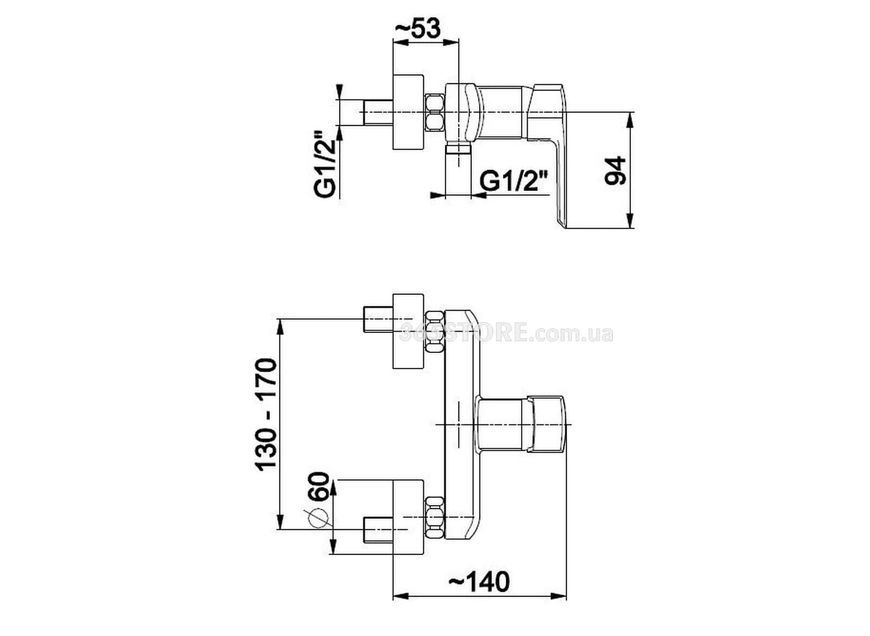 Смеситель для душа KFA ARMATURA AQUAMARYN 4616-010-00 - 4616-010-00