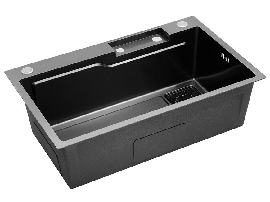 Кухонна мийка Kroner KRP Schwarze SET7546HM PVD 3.0/0.7 мм чорна CV032277 Schwarze-SET7546HMPVD - Schwarze-SET7546HMPVD