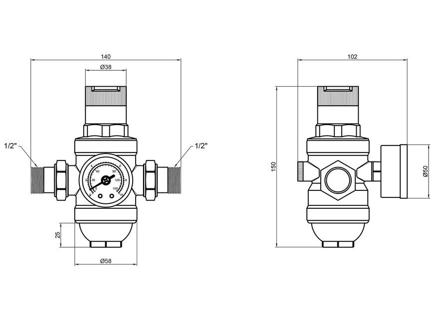Фильтр Thermo Alliance Forte с редуктором 1/2" НР для холодной воды SF128W15 - SF128W15